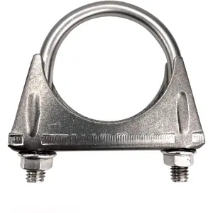 Heavy Duty 2.5 Inch Muffer Clamps Exhaust 2 1/2" Stainless Steel U Bolt Clamp on Tip Pipes Connection