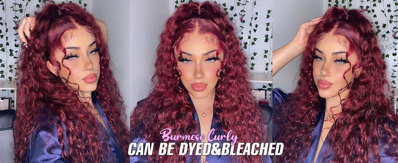 Lemoda Hair 13x6 Full Lace Wigs 200% Density Human Hair 13X4 Lace Frontal Burmese Curly Wig for Black Women Wet and Wavy Pre Plucked Transparent Lace Frontal 100% Human Hair Wigs with Spiral End Natural Color