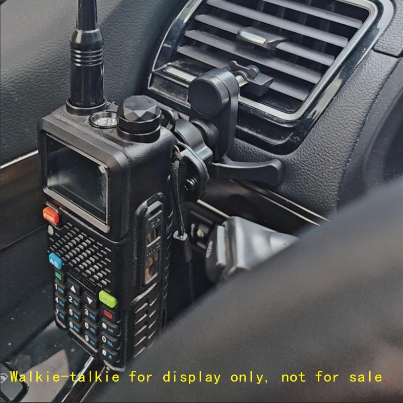 Walkie-talkie Air Vent Mount bracket, Adjustable Air Vents Holder, Handheld Mic Hook, Vehicle-Mounted Walkie-Talkie Handled Microphone Hook Bracket, Hand Microphone Back Clip Fix, adjustable, Vehicle Accessories