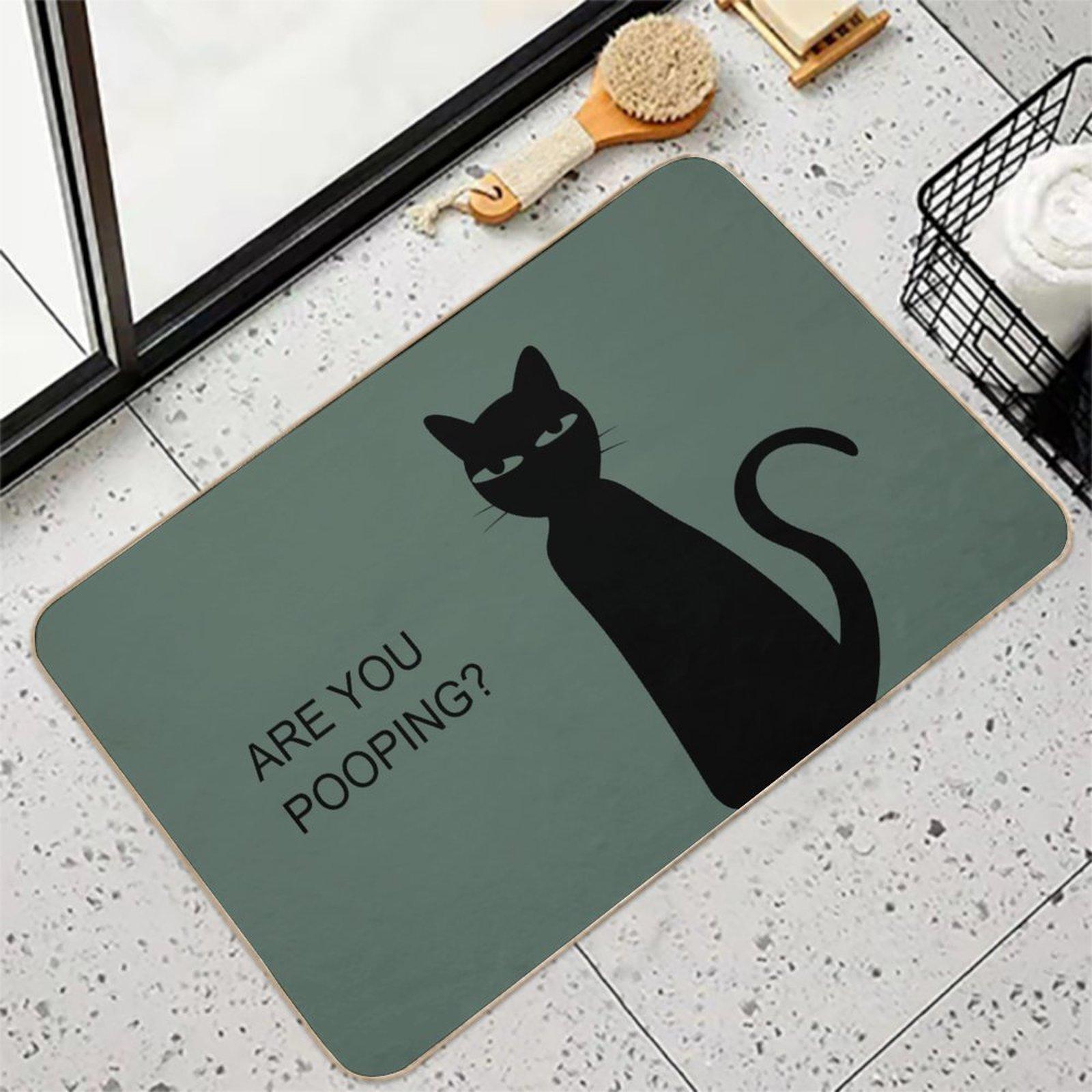 Quick-Dry Bath Mat "ARE YOU POOPING" Bathroom Mat-Ultra-Absorbent Thin Diatomite Bath Mat-Rubber Backing Non-Slip,Machine Washable and Mildew-Resistant Rug for Shower,Kitchen,Laundry Room, Easy Cleaning—15.7 x 23.6 in / 40 x 60 cm