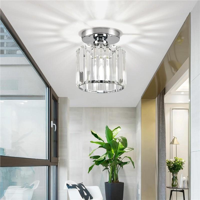 Crystal Chandelier, Mini Crystal Pendant Light, Modern Ceiling Lamp, E27 Base, /gold/silver Color, Indoor Decorative Light, Home Decor Lighting, for Hallway, Kitchen, Dining Room, Corridor