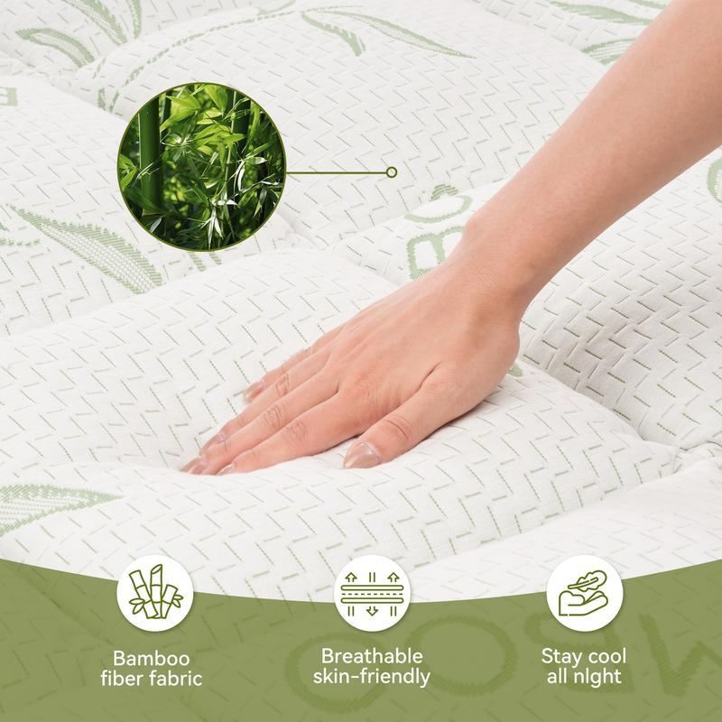 Bamboo Extra Thick Mattress Topper Waterproof Mattress Protector- 1000 GSM Quilted Fitted Extra, Cooling Breathable Pillow Mattress Pad - Deep Pocket Topper Fits 8-21 Inches