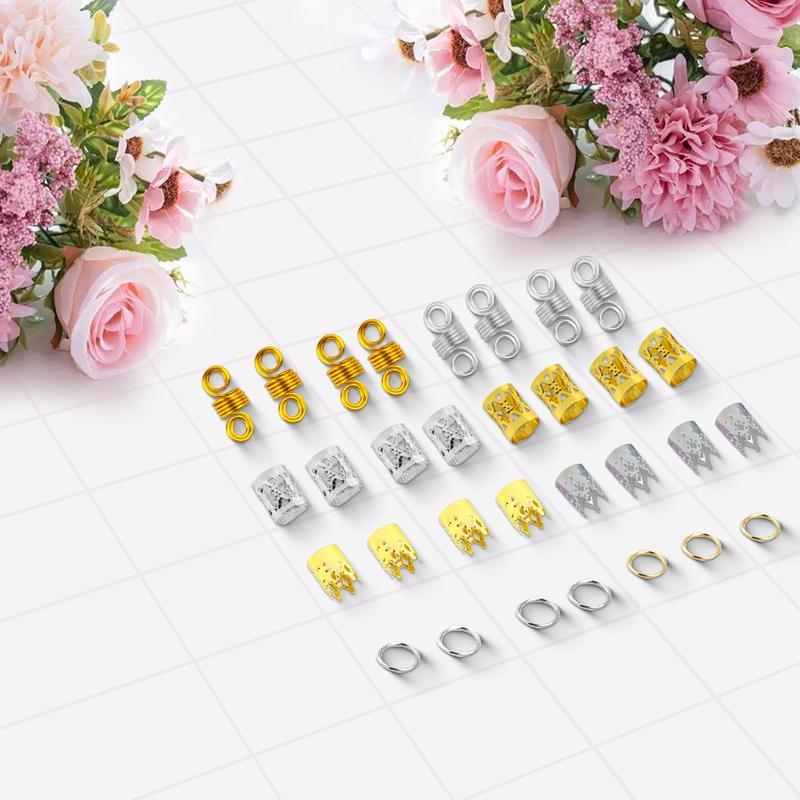 241 PCS Hair Jewelry Gold Hair Jewelry for Braids Loc Jewelry for Hair Dreadlock Metal Gold Silver Clips Shells Imitation Wood Beads Hair Charms Women Adjustable Cuffs Braiding Hair Rings Decoration hair beads