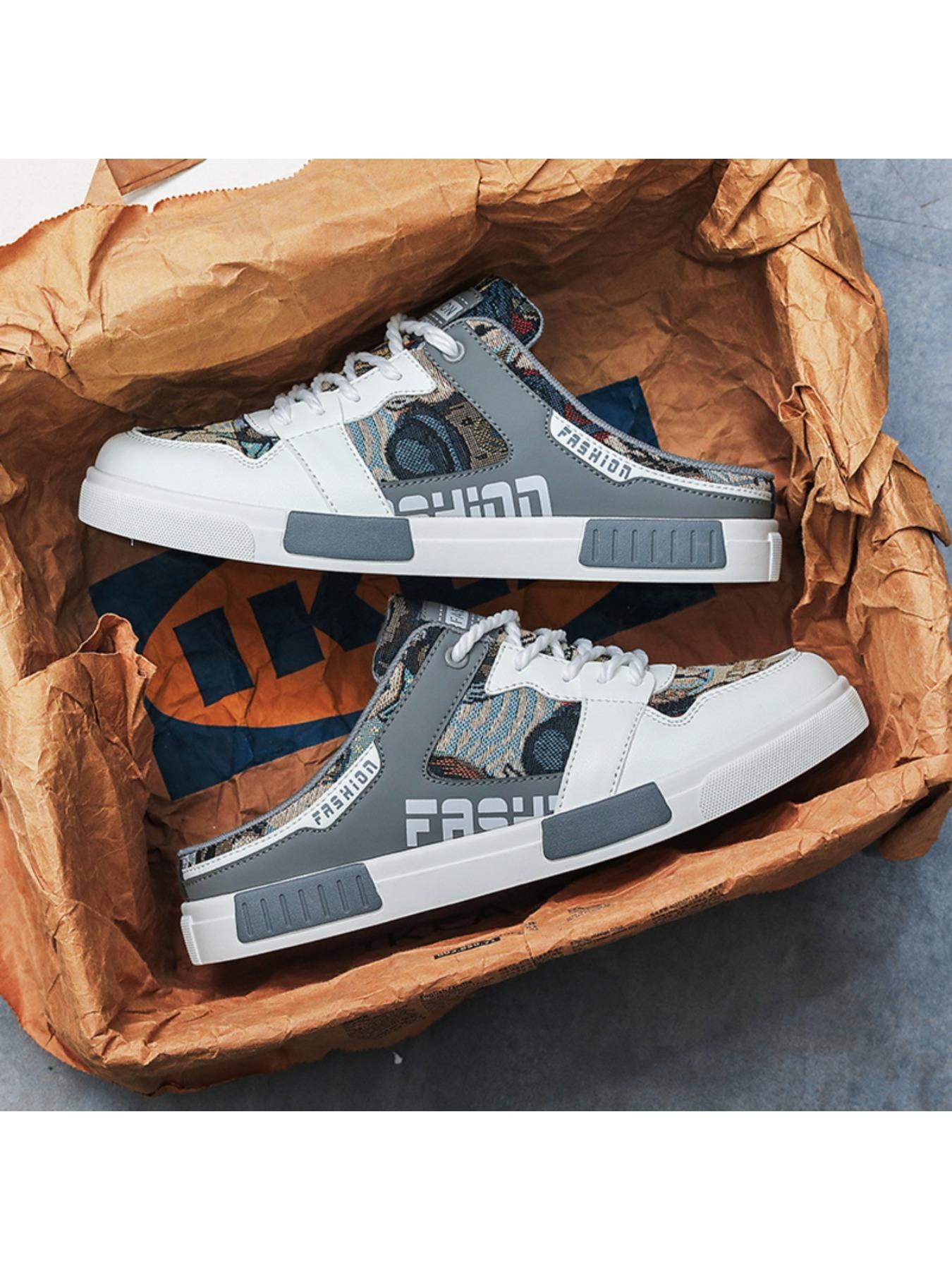 Summer Men's Half Slippers Fashion Large Size Non-Slip Breathable Casual Slippers, Stylish Comfortable Footwear for Daily Wear, Mesh Breathable Slides