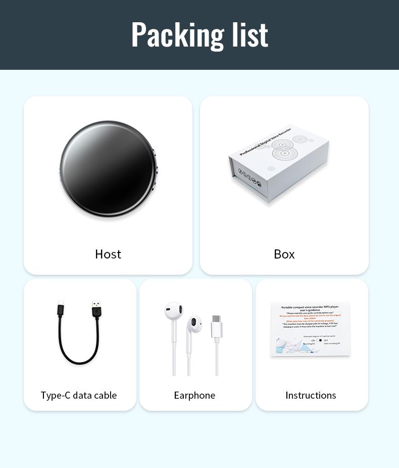Ultra Magnetic Voice Recorder-One-Touch Recording,Record continuously for 96 hours,HD Noise Reduction,Long Battery,Large Storage,Include OTG adapter