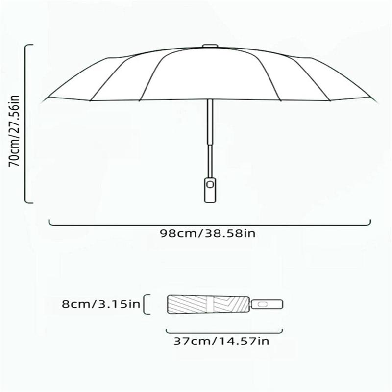Samurai Sword Design Foldable Umbrella, 1 Count Portable Windproof Umbrella, Durable Foldable Umbrella for Outdoor Travel, Wind Resistant Umbrella