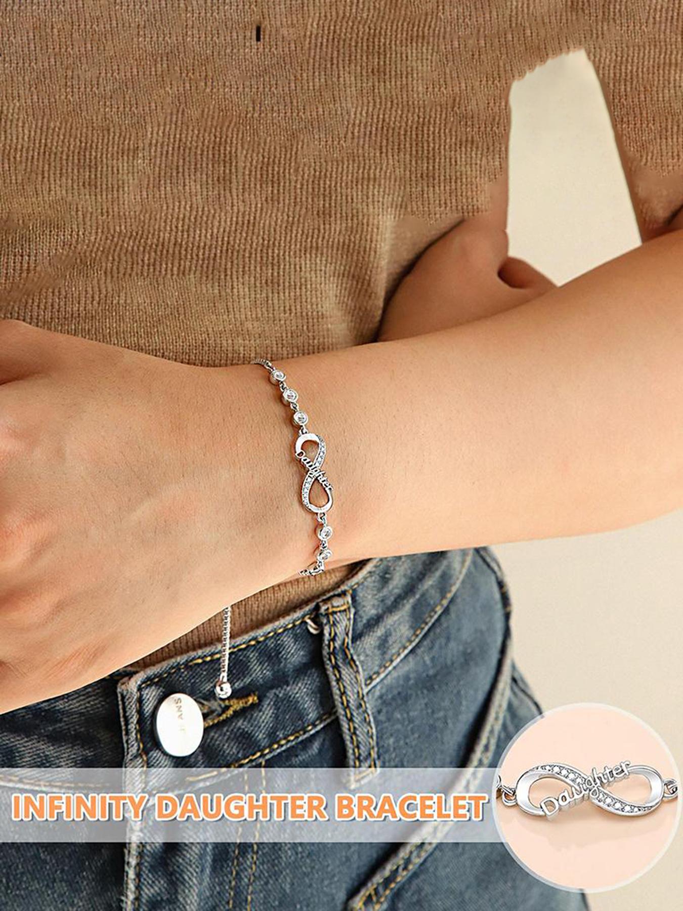 Mother's Day gift, a necklace set filled with endless tender love, adjustable infinity bracelet suitable for women. Give it to your daughter. As a Mother's Day gift for your mom, it can be a school season necklace gift or a Teacher's Day bracelet gift.