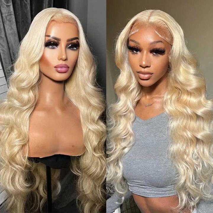 Dachic Hair Blonde Body Wave 13x6 Lace Front Wig HD Transparent Lace Hot Red Natural Hairline Human Hair Wig 99J Burgundy Color Body Wave Wig 613 Pre Plucked Lace Frontal P4/27 Highlight Silky Straight Wigs For Women