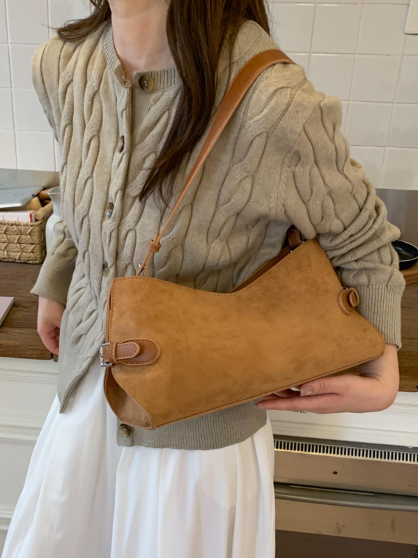 Women's Plain Striped Crossbody Bag, Stylish Versatile Elegant Shoulder Bag, Ideal for Daily Use and Travel, All Seasons, Crossbody Chain Bag