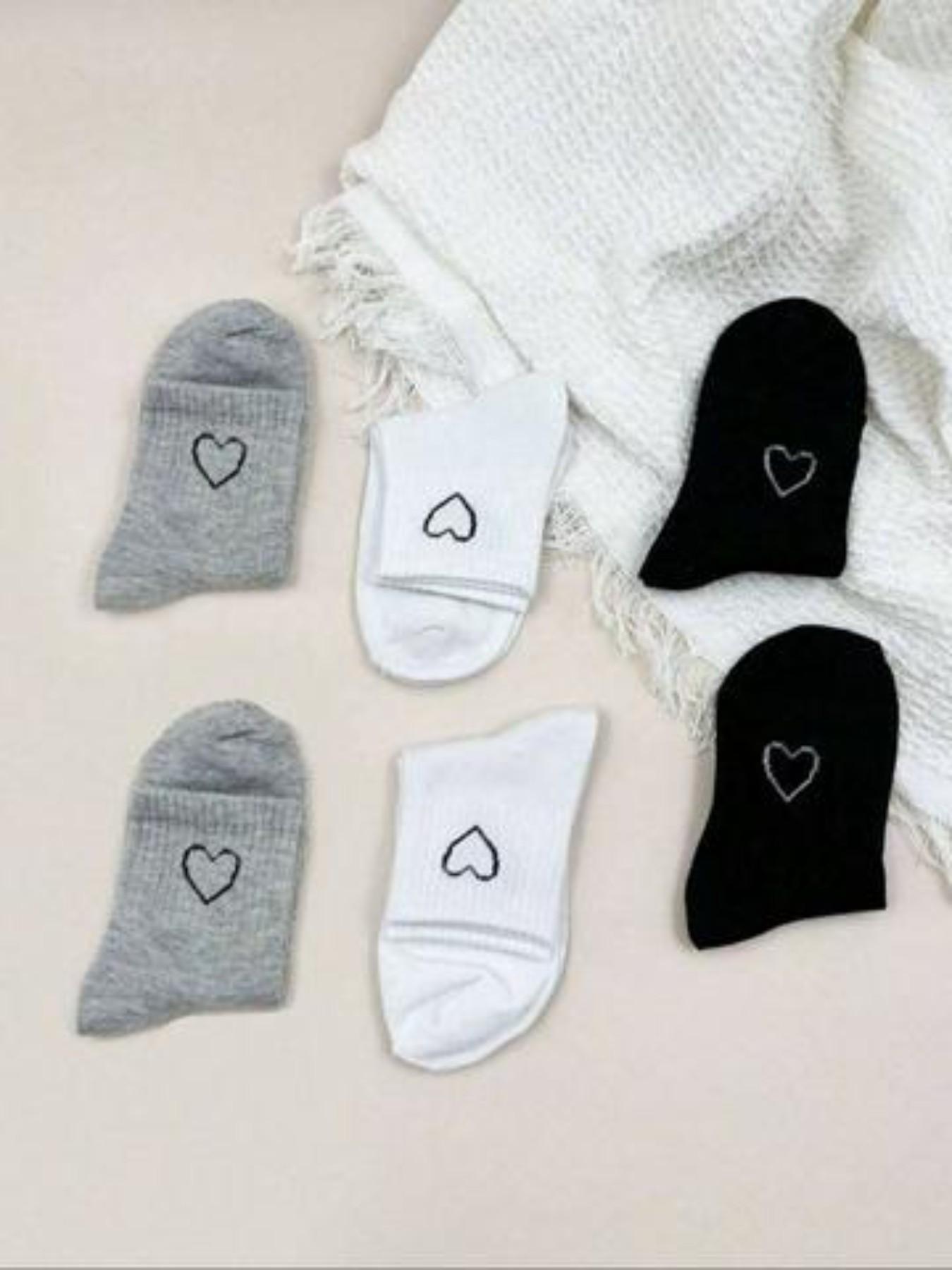 6 Pairs Heart Pattern Ankle Socks All Season Socks for Girls and Teens, Breathable Moisture-Wicking, Casual Sports Style, Suitable for Sneakers and Leisure Shoes