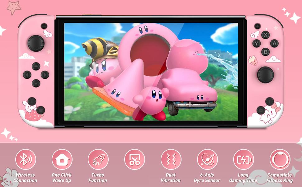 Game Switch Controller for Nintendo Switch - Joypad L/R Compatible with Switch/Lite/OLED (Pink)