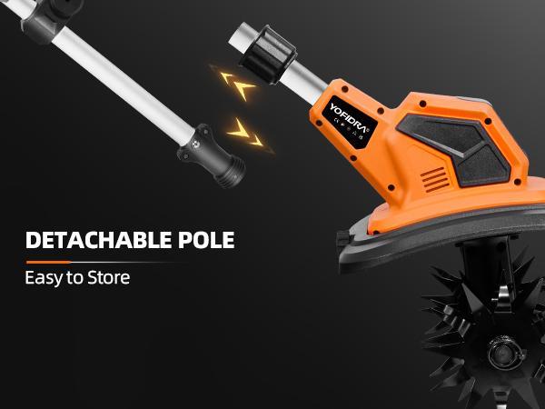 Yofidra 21V Cordless Tiller Cultivator 360RPM Electric Garden Tool with Ergonomic Handle & Adjustable Handle for Lawn Gardening Soil Cultivation lawn equipment Blades Cutting Portable Power