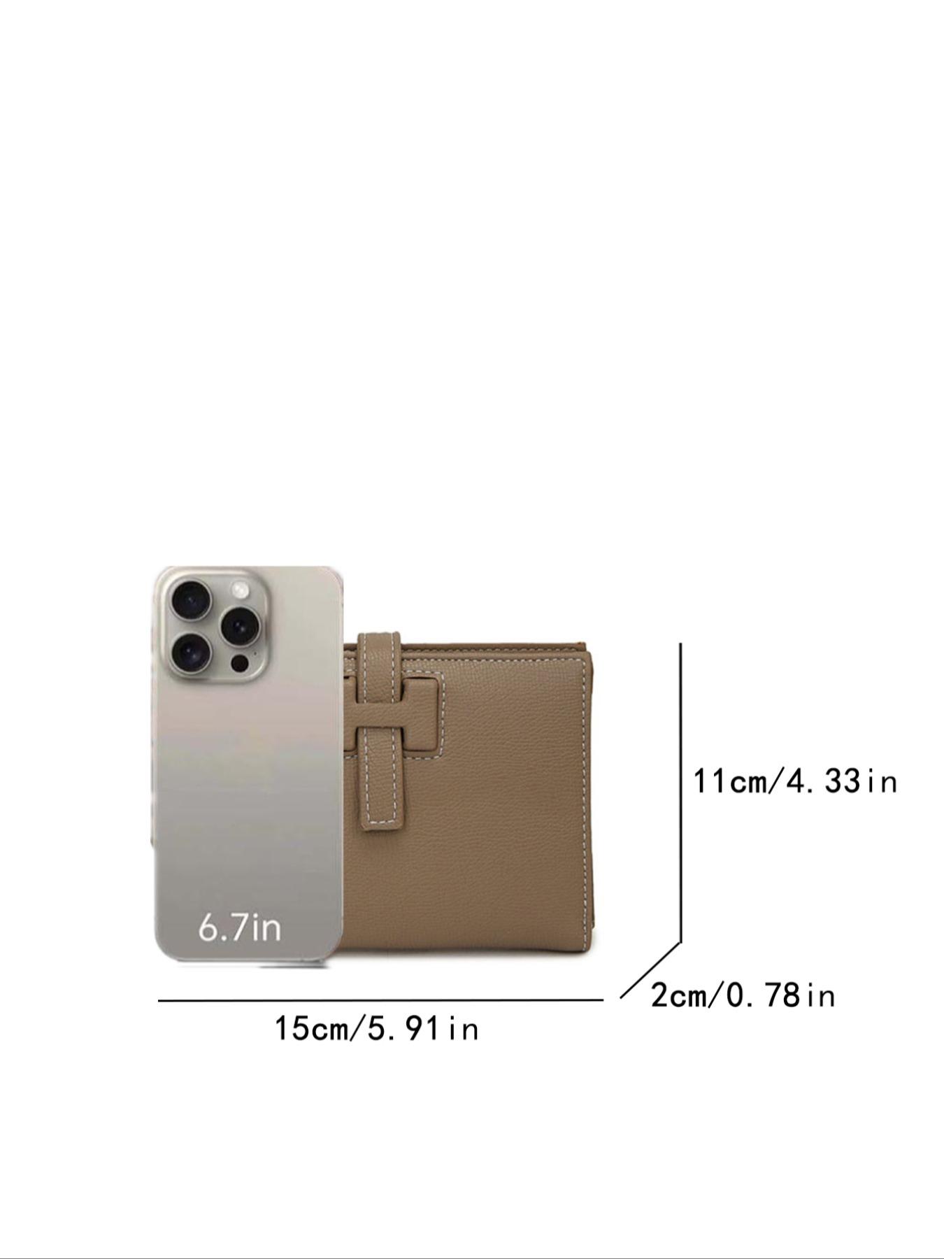 Women's Plain Color Wallet with Multiple Card Slots, Bank Credit Card Holder, Driver License Case, Daily Use & Travel Accessories