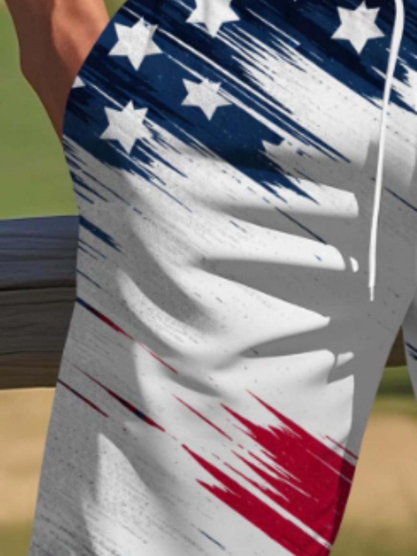 Men's American Flag Beach Shorts, Swimwear Shorts, Drawstring Swim Shorts, Quick-Dry Breathable, Holiday Essential, Fashion Casual Short Pants for Summer Men's American Flag Beach Shorts, Swimwear Shorts, Drawstring Swim Shorts, Quick-Dry Breathable, Holiday Essential, Fashion Casual Short Pants for Summer