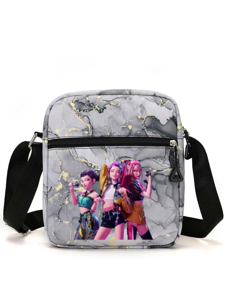 New K-Pop Demon Hunters Print Shoulder Bag, Fashion Casual Versatile Crossbody Bag, Student Bag, Daily Commute Cute Large Capacity Women's Bag, Cross Body Bags
