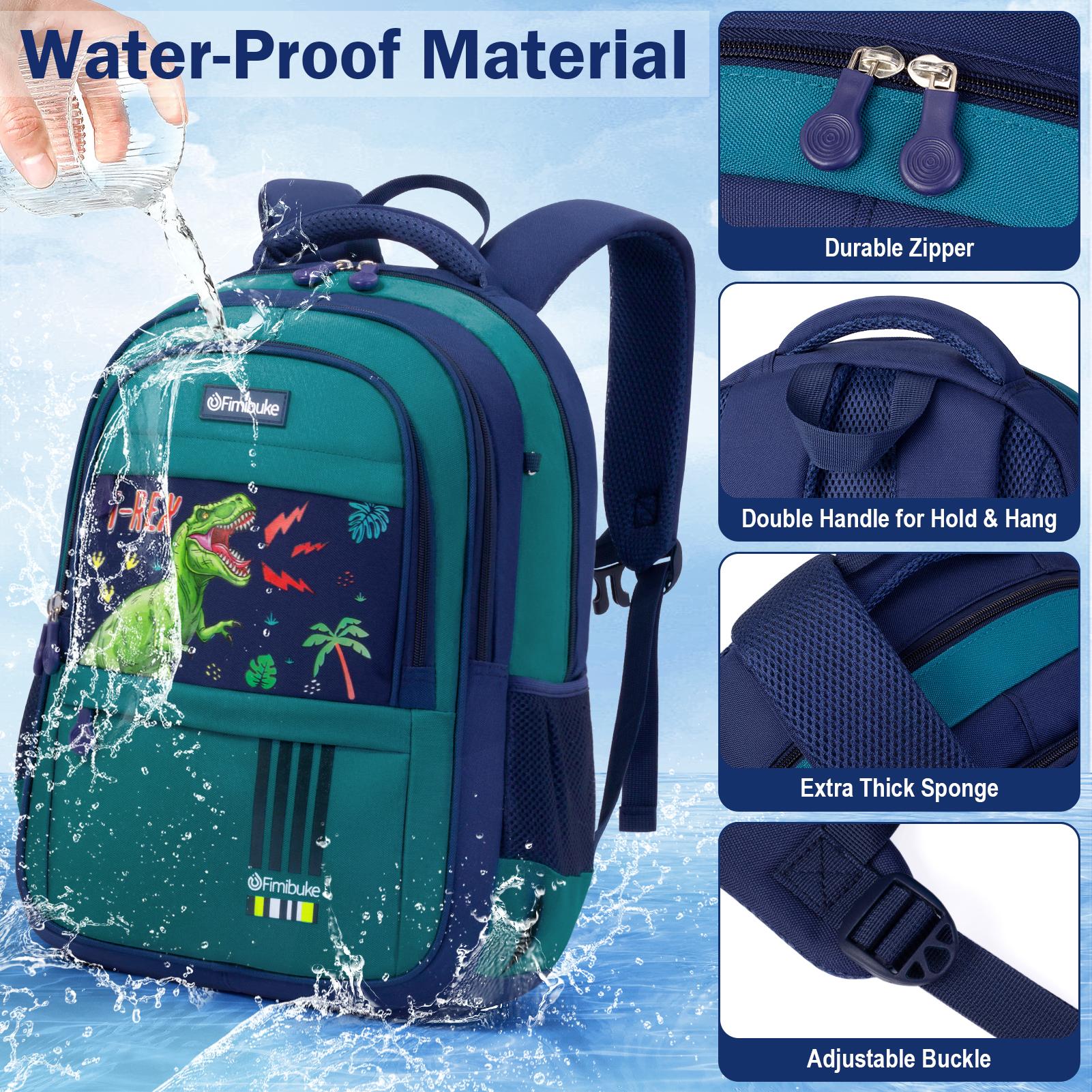 Fimibuke Backpack for School, 3 PCS Waterproof Backpack with Lunch Box & Pencil Pouch Set, School Bag Bookbag Daypack