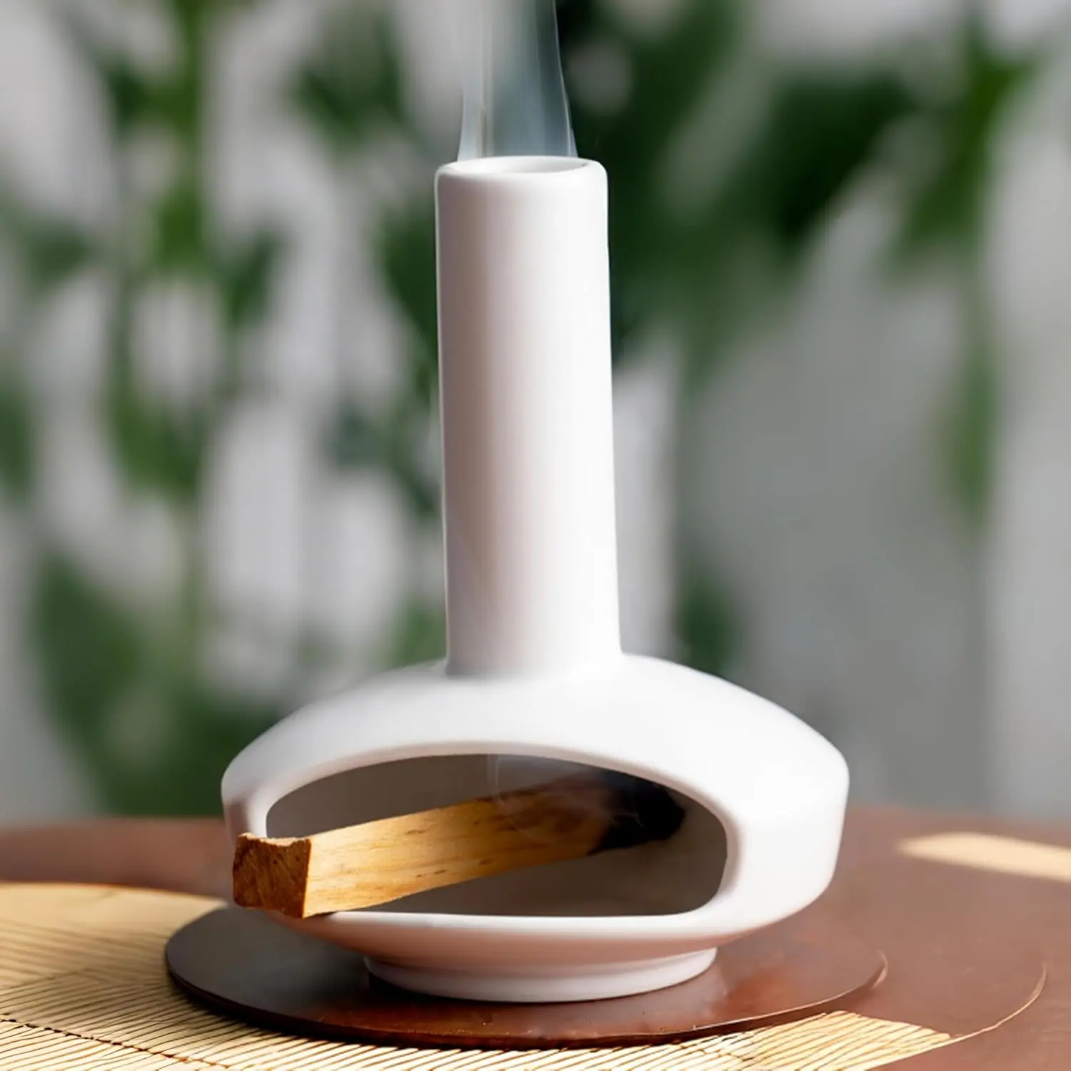 Handcrafted Palo Santo Holder Mini Chiminea Cone Incense Stick Burner Ceramic for Meditation Accessories Unique Design High Temperature Resistance Ideal for Yoga Aromatherapy Relaxation