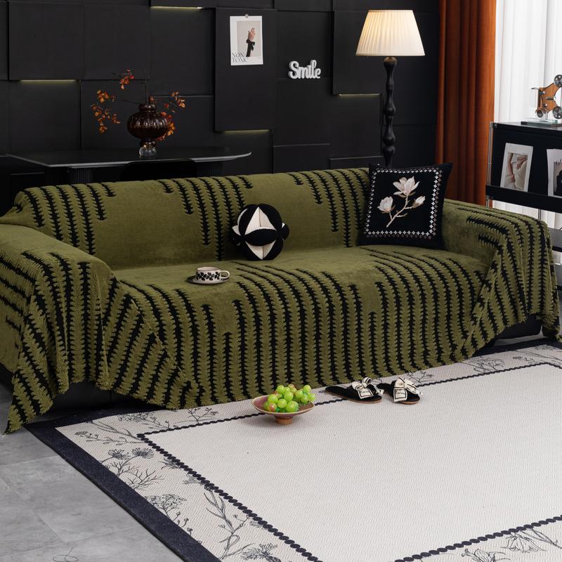 Geometric Stripe Sofa Soft Warm Throw, Modern Minimalist Style, All-Season Comfort, Pet-Friendly Washable, Multiple Colors & Sizes Available