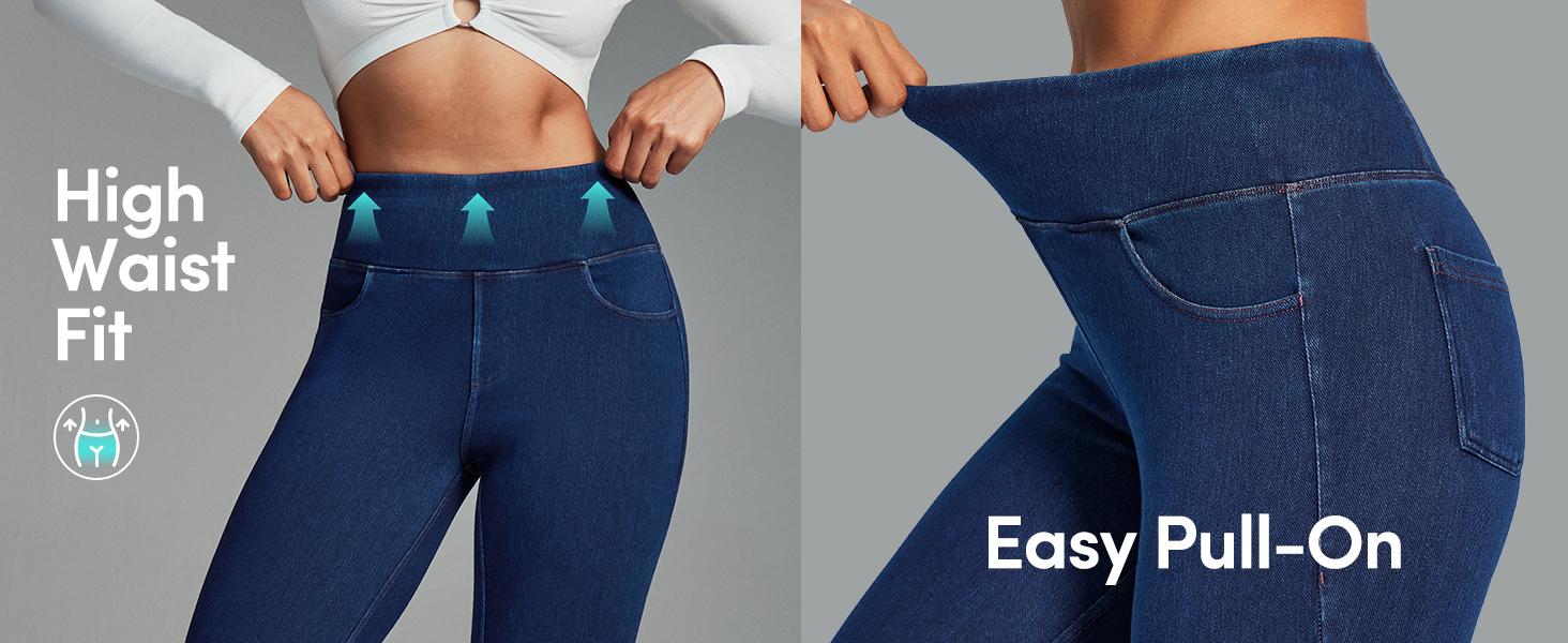 Butt Lifting Jeans for Women Stretchy High Waisted Skinny Women Jeans Trendy Jeggings Tummy Control with Pockets