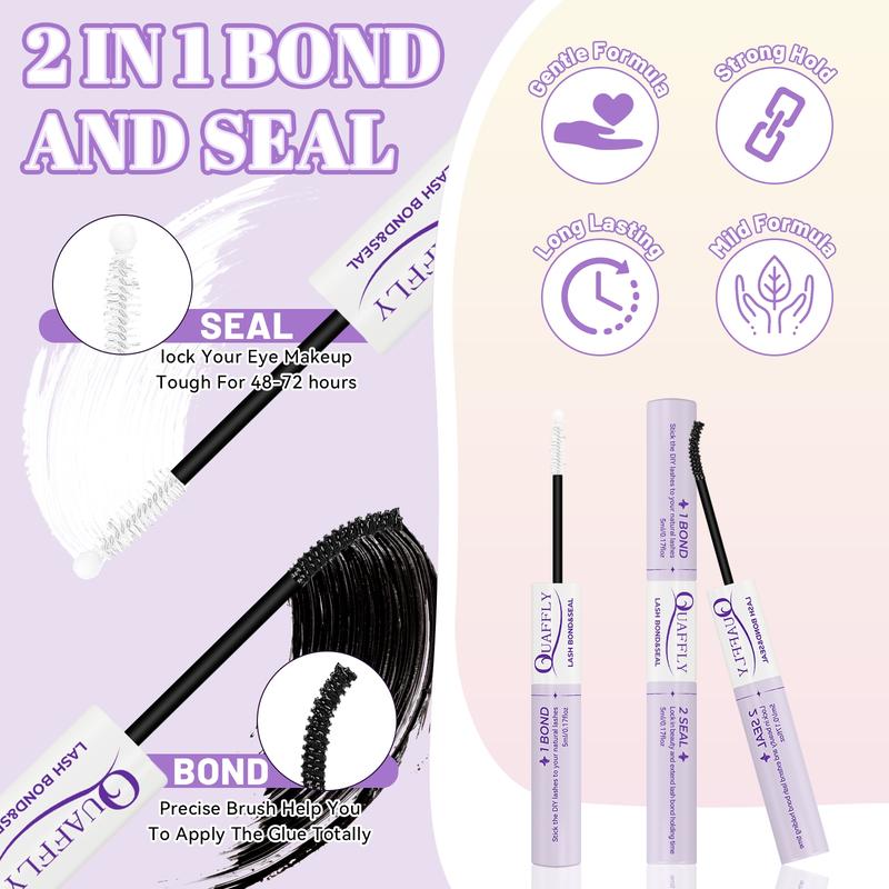 Volume Lash Clusters with Spikes with 4Styles Lashes 30D 40D 60D 80D Cluster Eyelash Extensions 590PCS Spiky Individual Lashes with Lash Bond&Seal Lash Tweezer Mascara Brushes Eyelash Cluster Kit