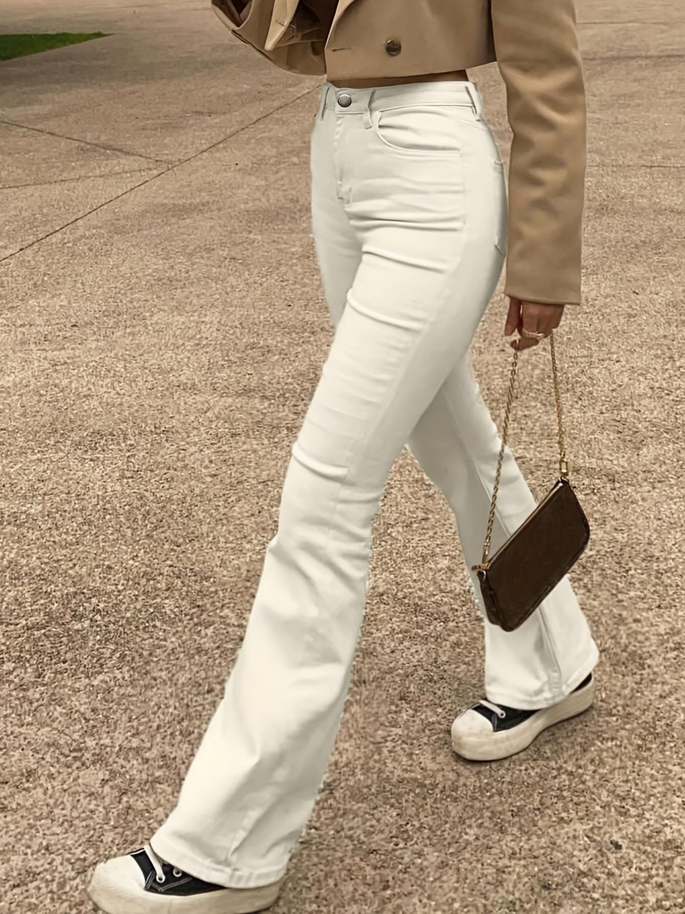 High Waist Flare Jeans for Women, Womenswear Elastic Bootleg Pants, Y2K Street Casual Vintage Fashion, Comfortable and Stylish