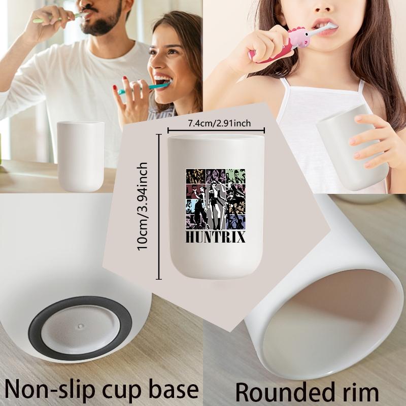 1pc mouthwash cup, cartoon pattern printing, durable bathroom toothbrush cup, wash cup, toothbrush holder, bathroom storage, bathroom water cup, brushing cup, Christmas Valentine's Day gift for students back to school (only cups are sold)