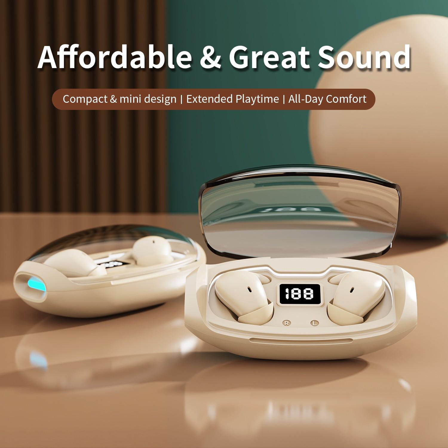 New True Wireless Earbuds with Custom Equalizer, Touch Control, 20-Hour Battery Life, Compatible with iPhone and Android, Compact Design