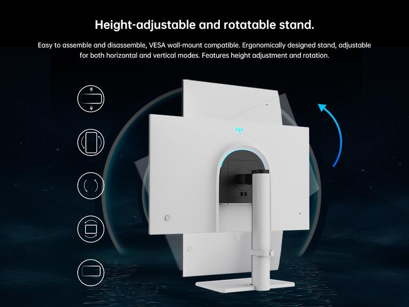 KTC 27" 2K Native 300Hz HDR400 Fast IPS White Gaming Monitor, QHD 2560*1440 Supports OC 320Hz, GTG of 1ms, 144% sRGB High Brightness 450cd/㎡, Low Blue Light, Flicker-Free, Original Rotatable Stand, VESA Wall Mount Compatible, H27E6