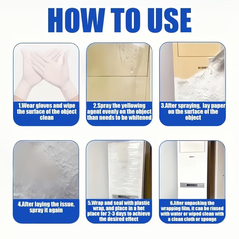 Fast-acting yellowing and oxidation remover - powerful plastic spray. Suitable for car headlights, air conditioning panels, bathroom surfaces, and plastic surfaces. Leaves no paint residue or scratches. Easy-to-use spray nozzle for lasting renewal.
