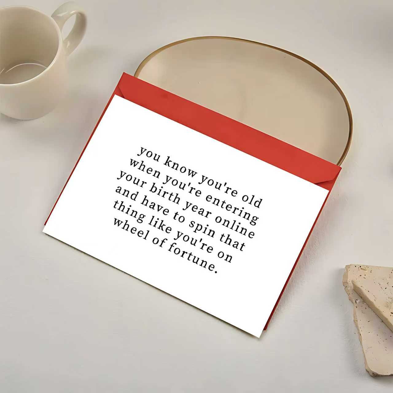 1/3/7pcs  Funny 30th 40th 50th Birthday Card for Men Women, Humorous Wheel of Fortune Age Joke Greeting Card for Friend, Coworker, Dad, Mom, Hilarious Getting Older Bday Card for Birthday, Milestone Celebration, Retirement Gift