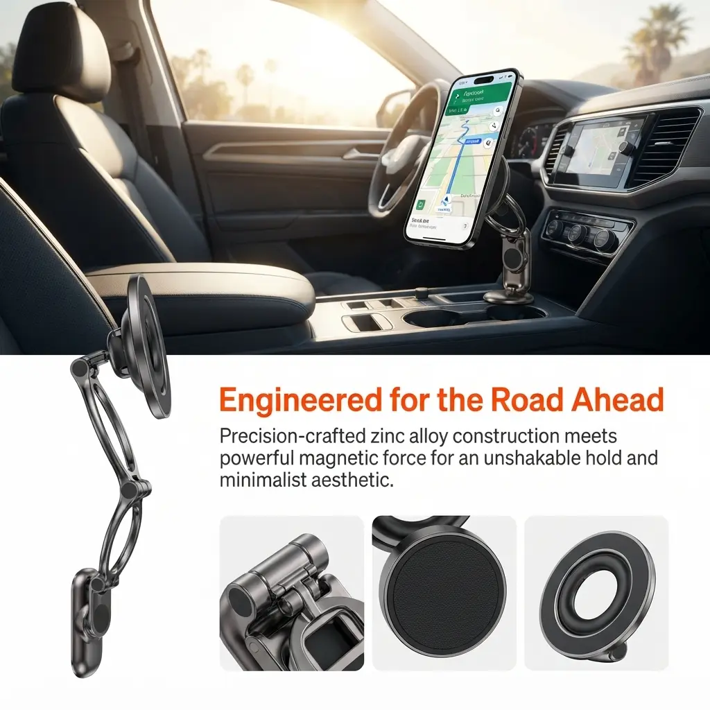 All‑Metal Strong MagSafe Magnetic Phone Ring Holder, Multi‑Functional Buckle Stand, Compact Grip Mount for Smartphones, Premium Phone Accessory