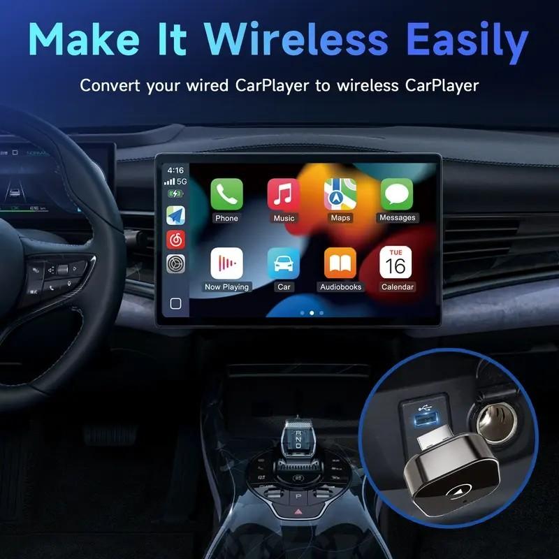 2025 Wireless CarPlay Adapter for iPhone/Android - Fast Connection, No Delay, Hands-Free Calling Wireless Adapter Mini USB Car Design, Apple CarPlay Plug-and-Play, Easy to Use Wireless CarPlay Dongle, Wirefree CarPlay Adapter
