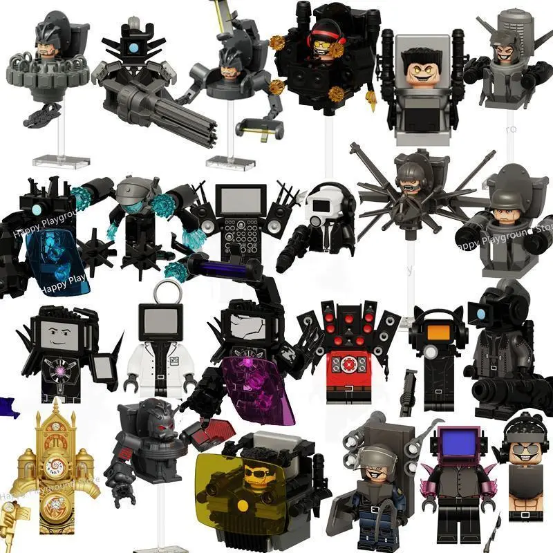 2026 Hot selling toys New KDL SWAT Skibidi Toilet Man Collectible Figurines - 4.5cm ABS Plastic Anime Toy Blocks, Bricks and Minifigs with TvMan, Titan Cameraman, Speakerman Models, Kids' Birthday Gift Internet-famous toy