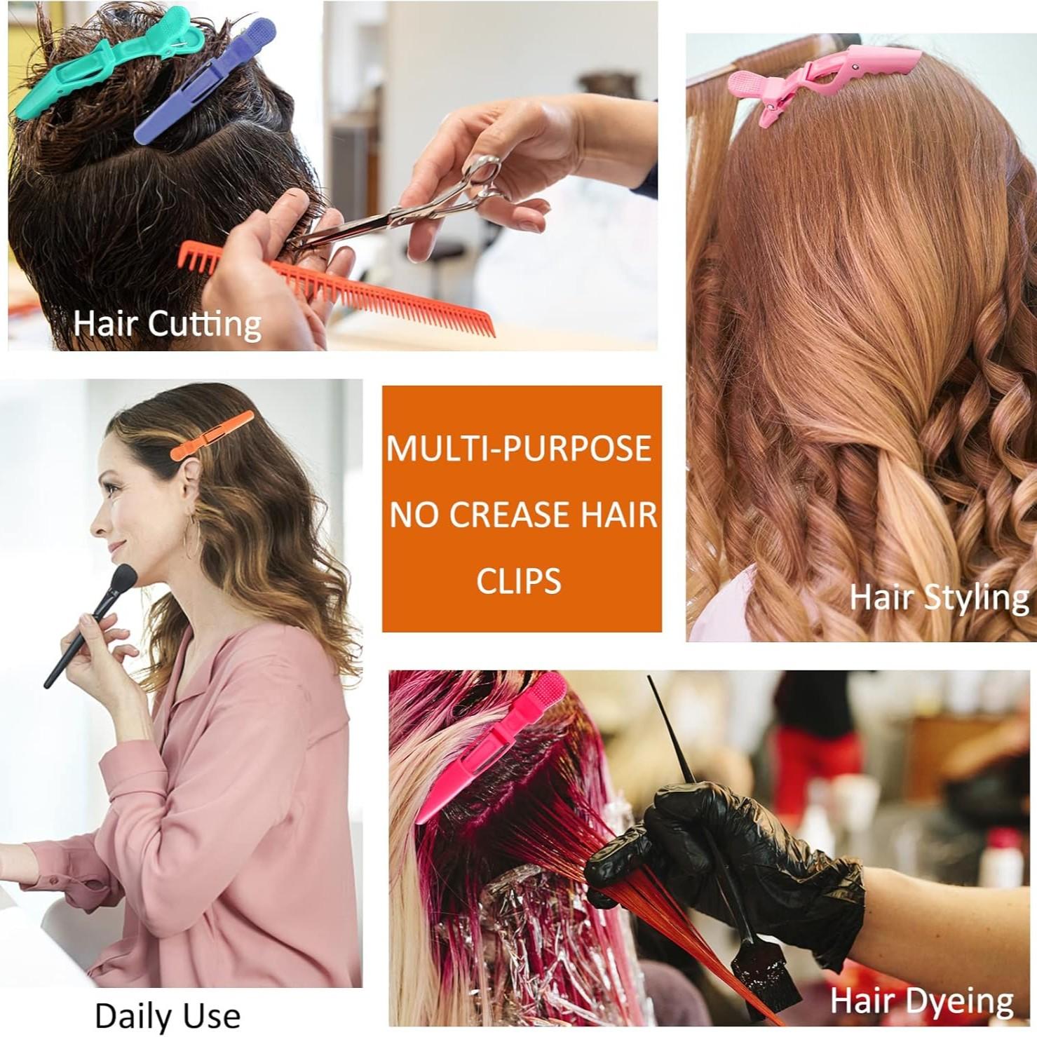 6-Piece Hair Clip Set, Includes Styling Clips, Crocodile Clips, Large Opening Clips, Ideal for Makeup and Hairstyling, Home/salon Use