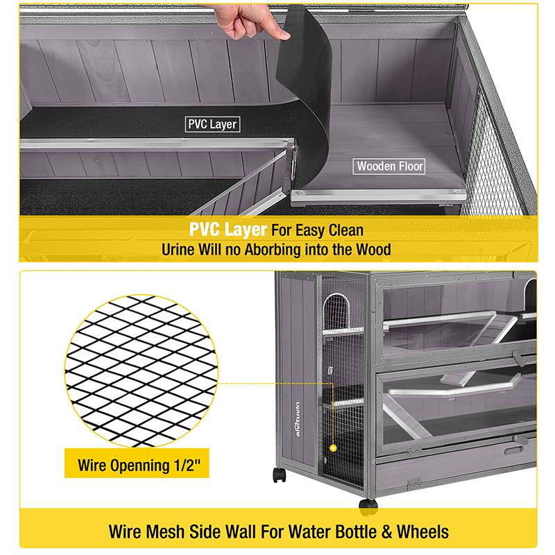 Aivituvin Hamster Cage | Guinea Pig Cage with Iron Frame (Inner Space 11ft²) -AIR26