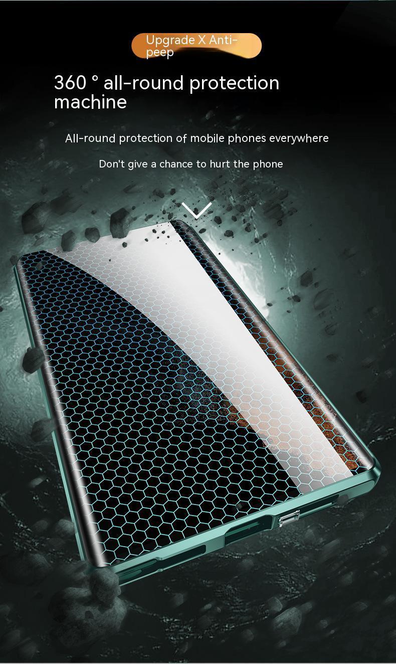 For Samsung Galaxy S25 S24 S23 S22 Ultra Plus Case 360° Anti Peeping Privacy Double Sided Glass Metal Magnetic Ultrathin Cover