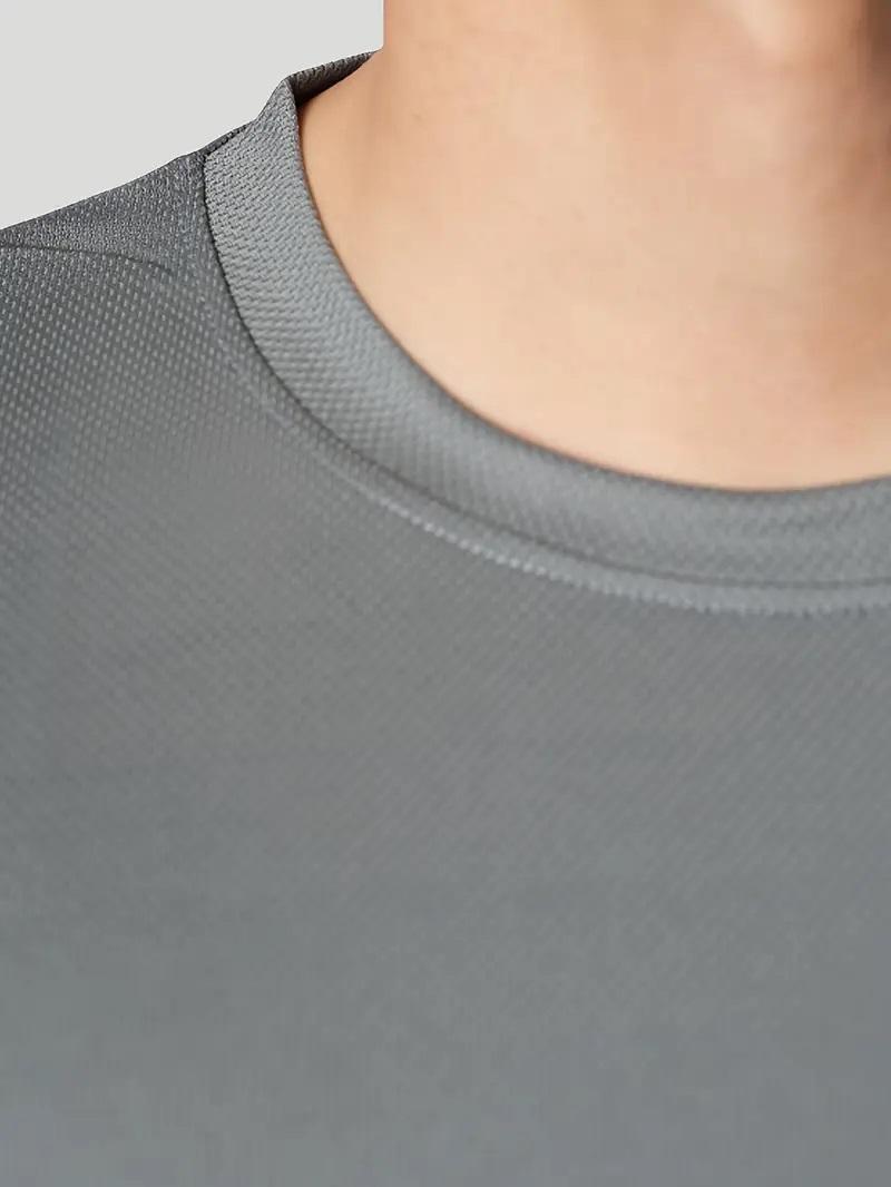 5 Piece Men's Quick Dry Long Sleeve Shirt - Moisturewicking, breathable polyester, crew neck, Outdoorfun,solid color casualsportswear, machine washable, moisture wicking garmentsCrew Neck T-Shirt |     Stretchable Material Fathersdaygift