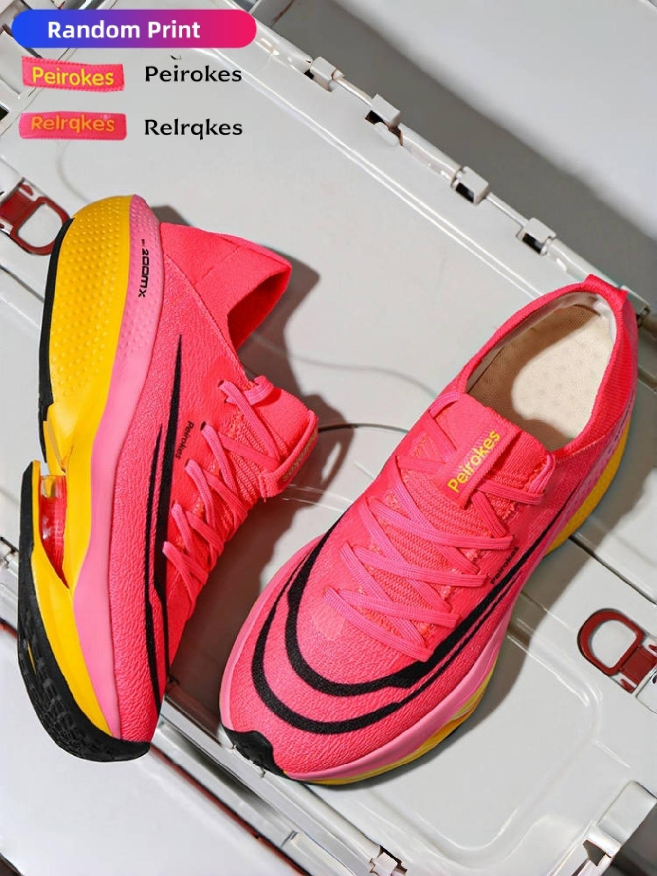 Unisex Trendy Shock Absorption Fiber Cushion Sporty Running Shoes, Breathable Textile Upper, Anti-Slip Sole, Soft Lining, All Seasons