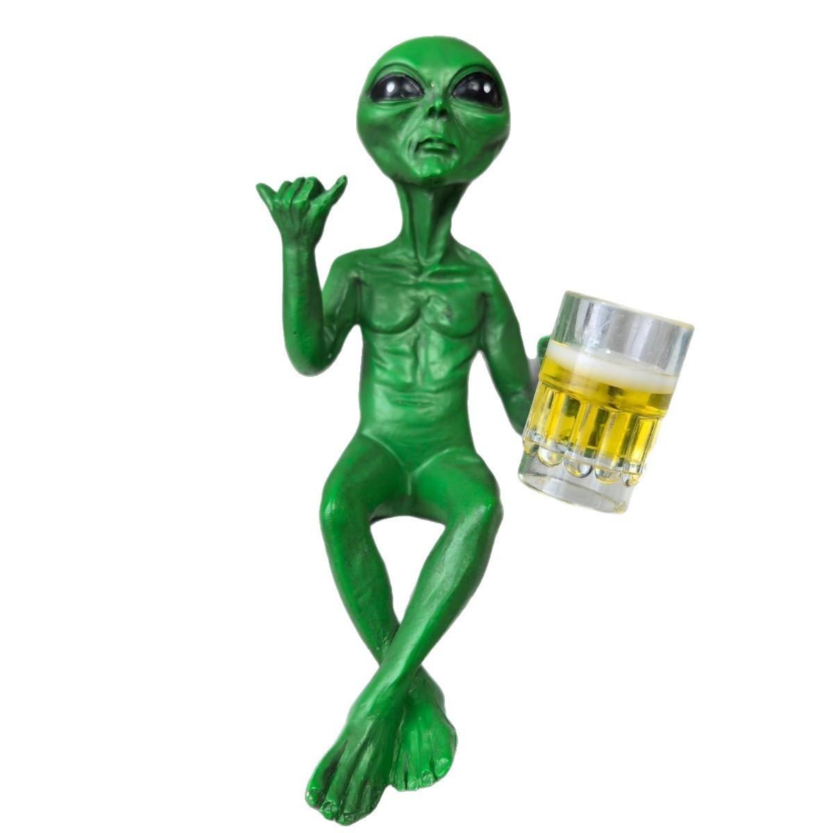 Funny Cute Alien Resin Statue, Ufo Outdoor Garden Decoration, Festive Gift, Unique Garden Statues & Sculptures, Perfect for Holidays