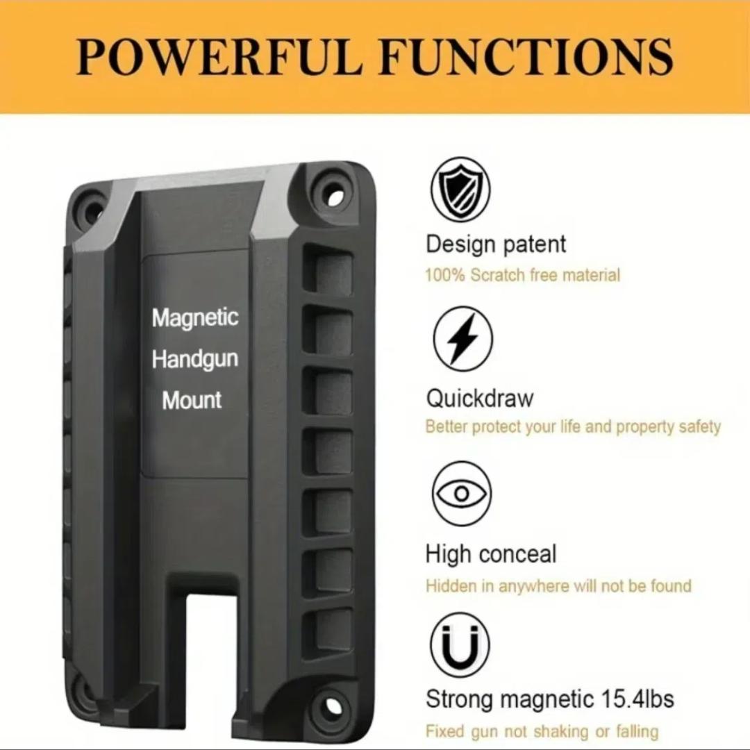 Gun Magnet Bracket Quick Draw Gun Magnetic Pistol Holster Hidden Car Applicable to multiple scenarios