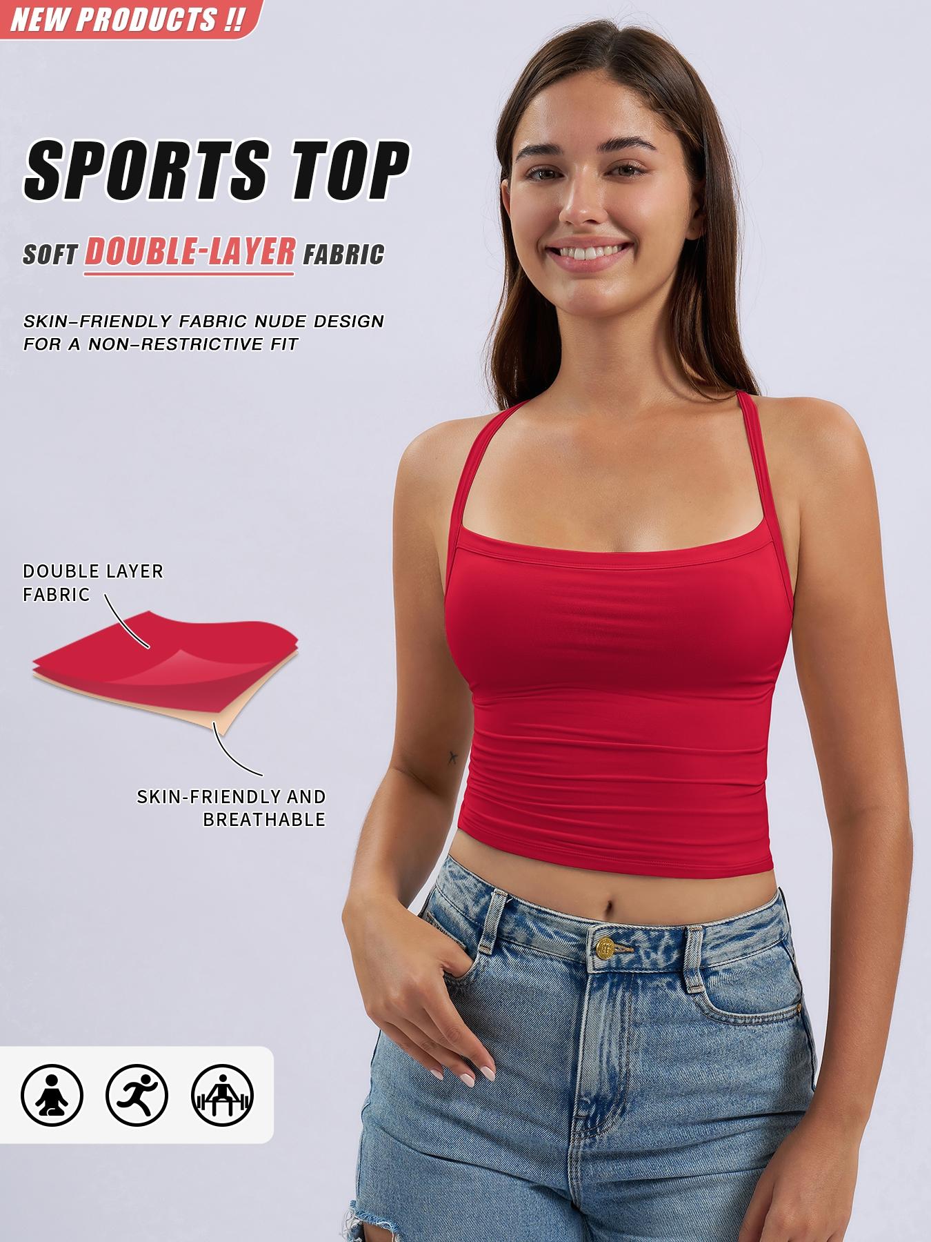 Women's Sporty Tight-Fit Yoga Vest, Quick-Dry Fitness Top, All-Seasons Wearable Running Tank, Versatile Gym Activewear, Sporty Cami Top