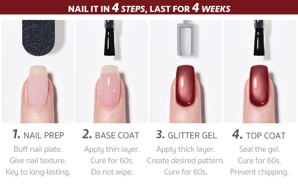 GAOY Maple Twilight Glitter Cat Eye Polish Set with Magnet, 6 Retro Maillard Sparkling Shades, Crystal Holographic Nail Art, Long Lasting Gel for Home & Salon Manicure