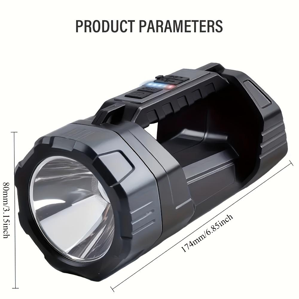 Rechargeable Spotlight Flashlight, Ultra-Bright LED Handheld Spotlight, USB-Charging Portable Lantern with Side Lighting, Strong Light Flashlight, Ideal for Emergencies, Hiking, and Camping