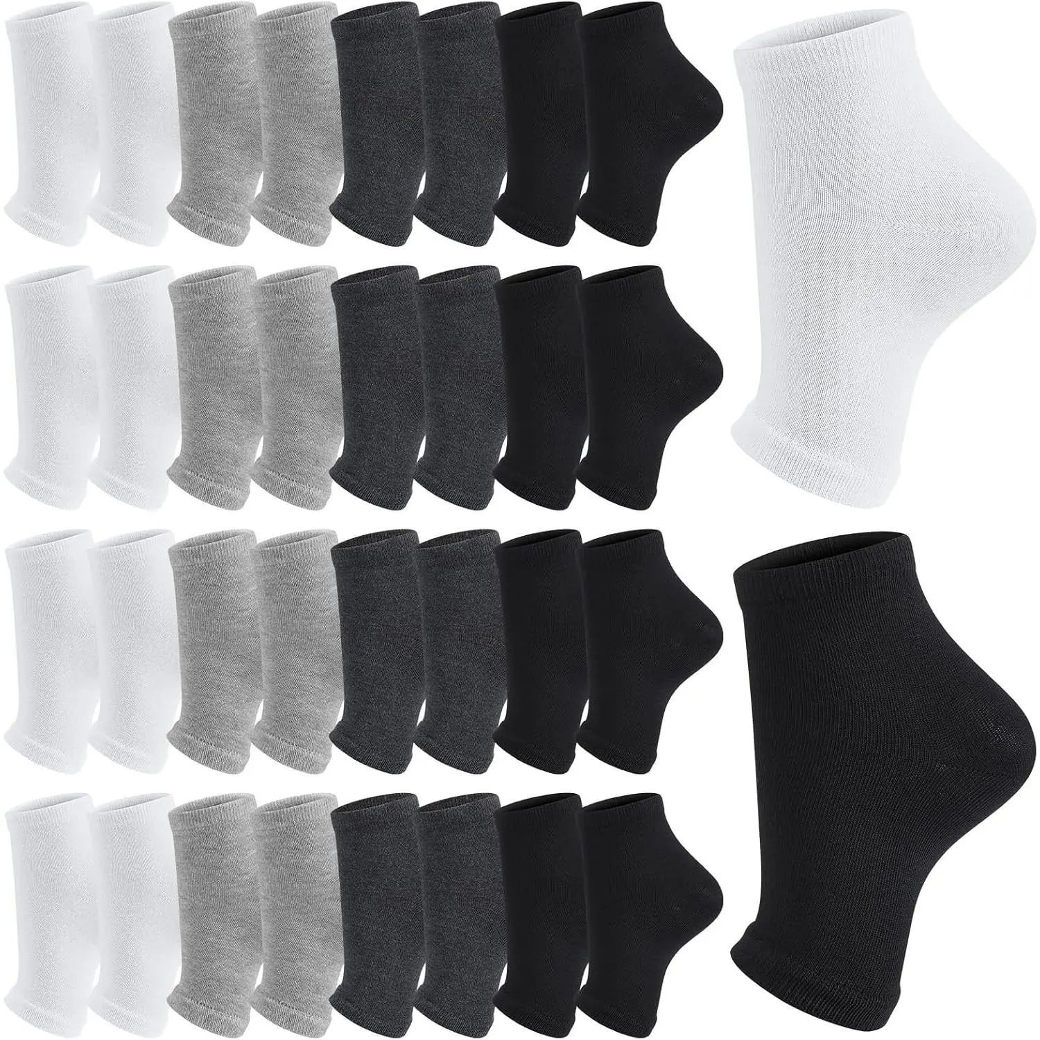16 Pairs Cotton Toeless Socks Pedicure Socks Flip Flop Open Toe Socks Toeless Yoga Socks for Women Men