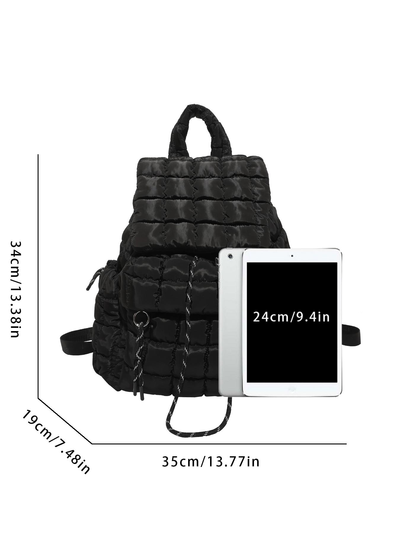 Fashionable and versatile simple diamond-patterned down jacket backpack, chain element personality creative shape backpack, niche and versatile multi-color optional, suitable for daily commuting, short-distance travel, etc.