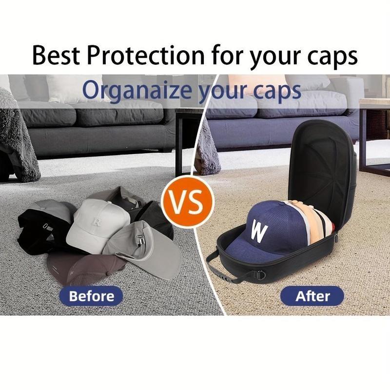 Baseball cap travel hat box, hard hat storage box, portable pressure-proof hat storage bag with shoulder strap and handle, suitable for outdoor, travel and home storage travel accessories packing cubes travel organizer