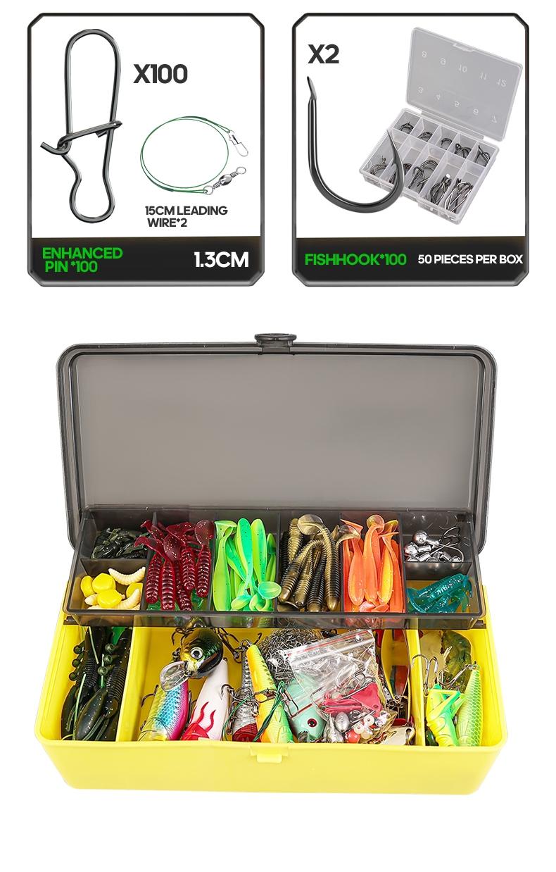 18/43/165/361/604pcs Fishing Lures Kit Soft Lure And Hard Baits Set Metal Jig Sea Fishing Accessories  Artificial Wobblers Fishing Gear Set