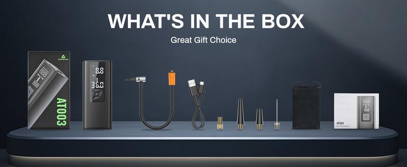 Tire Inflator Portable Air Compressor, AMPBANK AT003 Auto Air Pump for Car Tires, Tire Inflator 150PSI with 6000mAh Battery, Pressure Gauge & LED Screen, Air Compressor for Car, Motorcycle, Bike, Ball