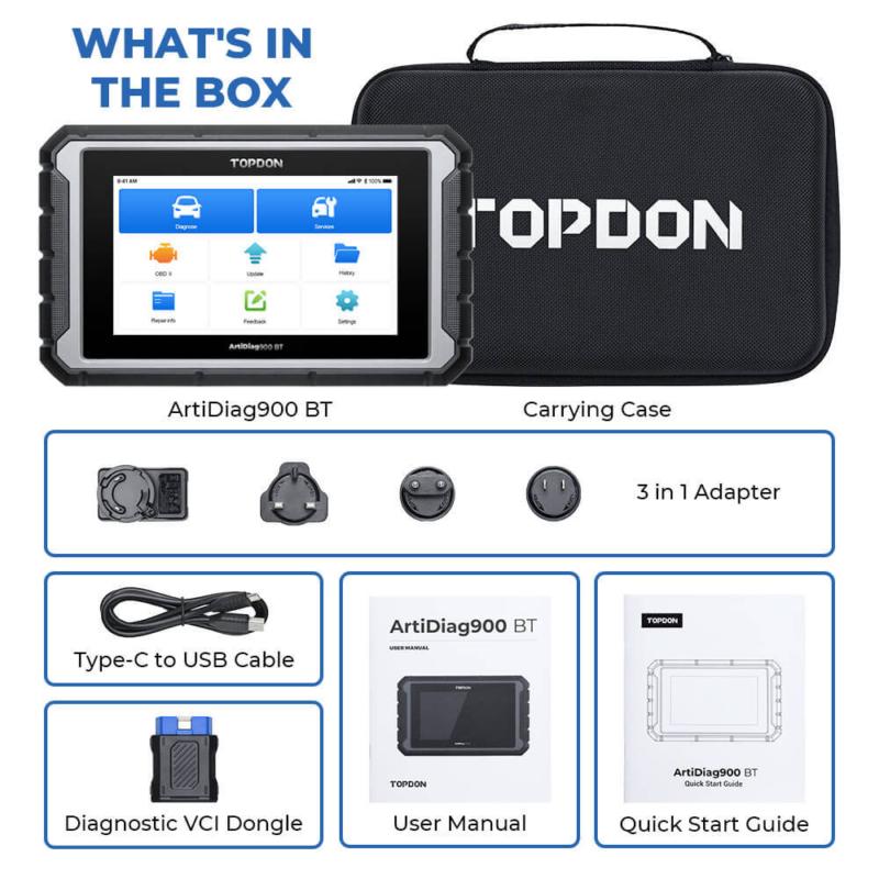 2026 TOPDON AD900BT Bidirectional Scanner Full System Diagnostic Tool ECU Coding Car Vehicle Automotive Repair Truck