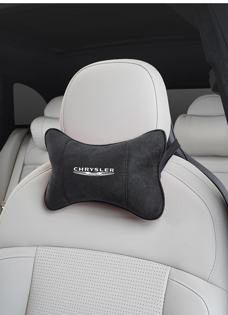 Car Suede Headrest Neck Support Auto Seat Accessories For Chrysler 300c 200 Pacifica Phev Voyager Sebring Aspen PT Cruiser Airflow Crossfire Concorde